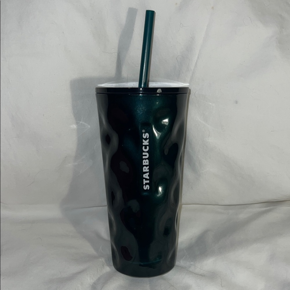 Starbucks Dark Green Tumbler Fall Season 2021 Mottled Glass Cold Cup 18 OZ NWT